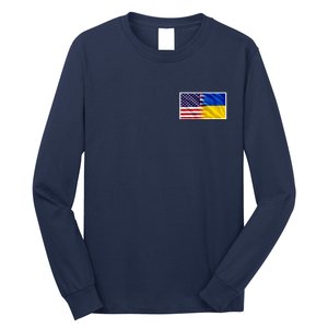 United States Of America I Stand With Ukraine Flag Support Long Sleeve Shirt