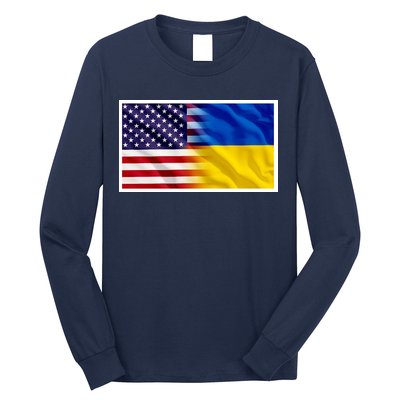 United States Of America I Stand With Ukraine Flag Support Long Sleeve Shirt