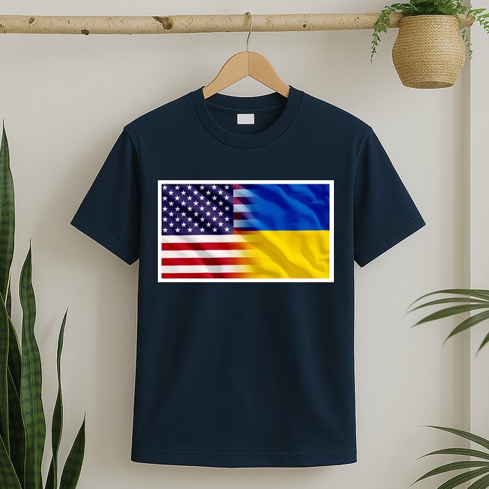 United States Of America I Stand With Ukraine Flag Support T-Shirt