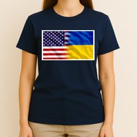 United States Of America I Stand With Ukraine Flag Support T-Shirt
