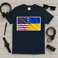 United States Of America I Stand With Ukraine Flag Support T-Shirt