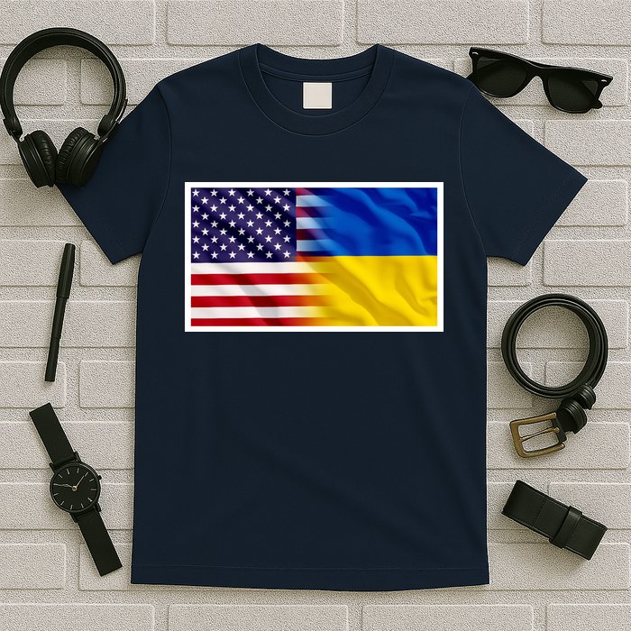 United States Of America I Stand With Ukraine Flag Support T-Shirt