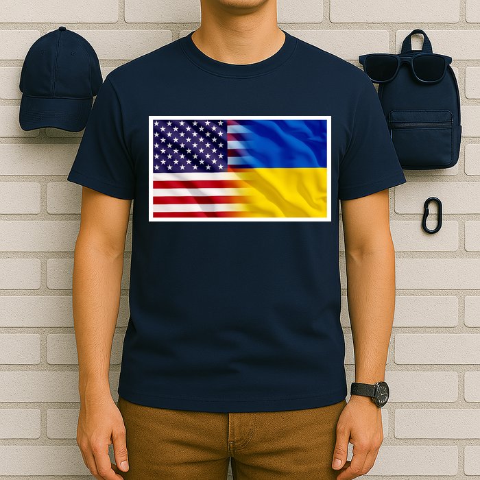 United States Of America I Stand With Ukraine Flag Support T-Shirt