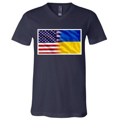 United States Of America I Stand With Ukraine Flag Support V-Neck T-Shirt