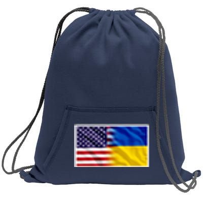 United States Of America I Stand With Ukraine Flag Support Sweatshirt Cinch Pack Bag