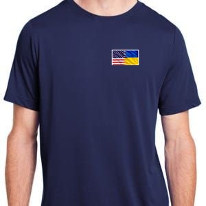 United States Of America I Stand With Ukraine Flag Support Adult ChromaSoft Performance T-Shirt