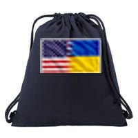 United States Of America I Stand With Ukraine Flag Support Drawstring Bag