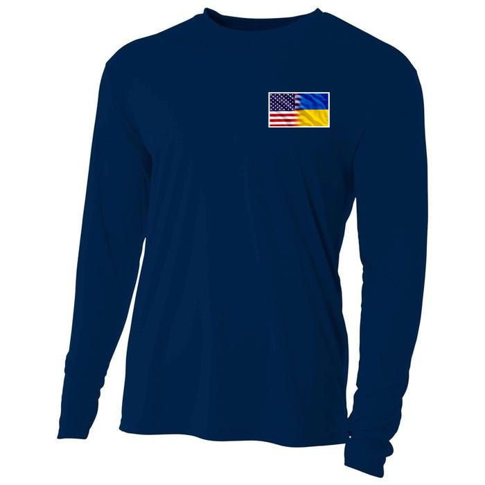 United States Of America I Stand With Ukraine Flag Support Cooling Performance Long Sleeve Crew