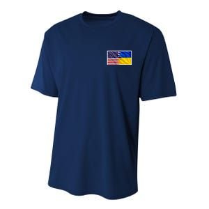 United States Of America I Stand With Ukraine Flag Support Performance Sprint T-Shirt