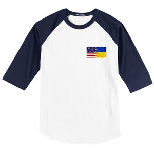 United States Of America I Stand With Ukraine Flag Support Baseball Sleeve Shirt