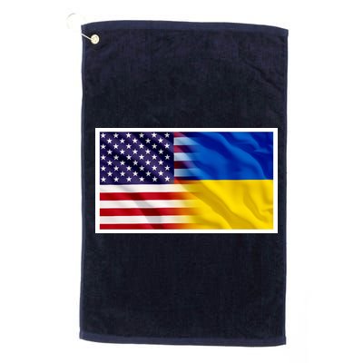 United States Of America I Stand With Ukraine Flag Support Golf Towel