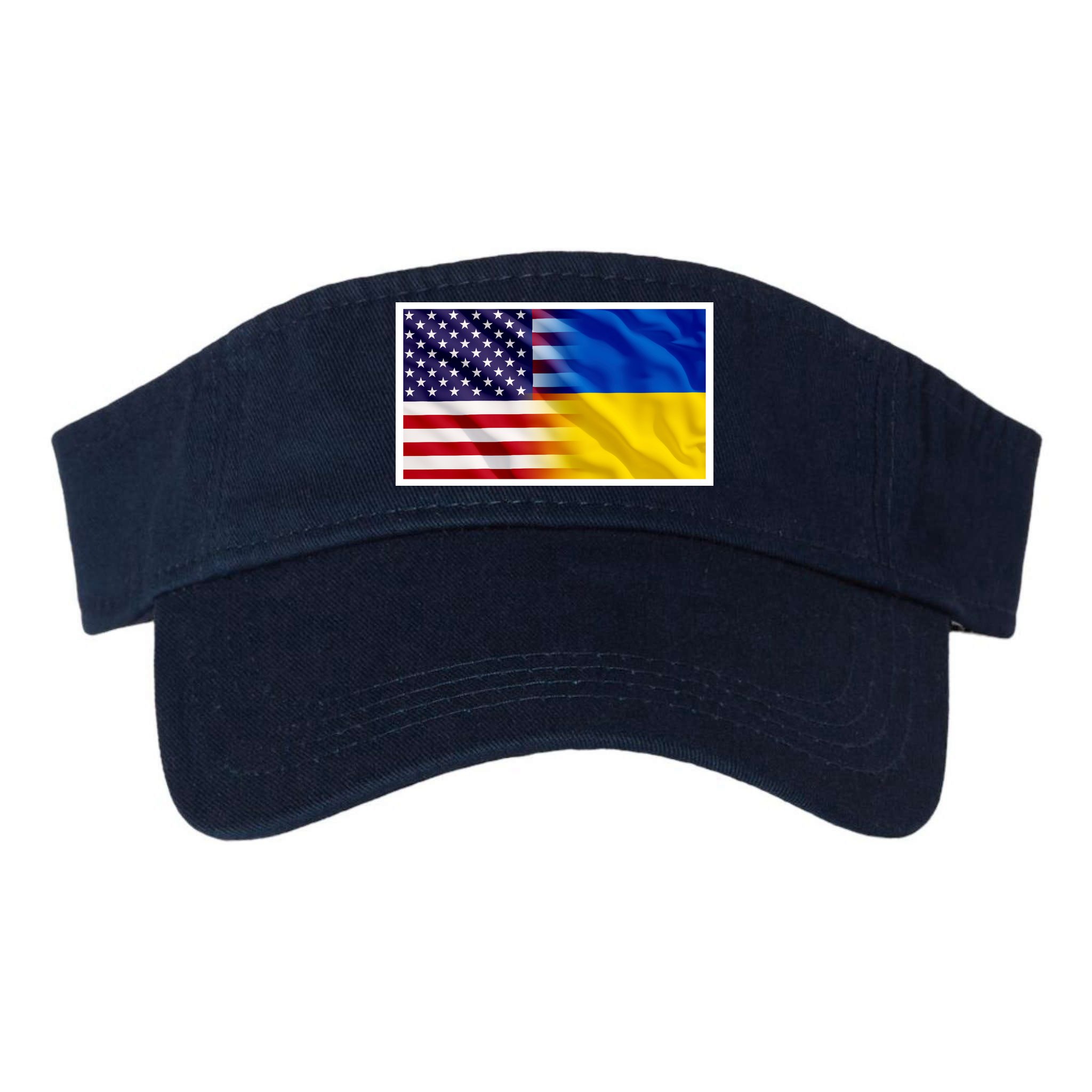 United States Of America I Stand With Ukraine Flag Support Visor