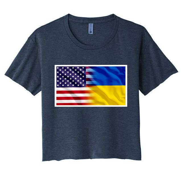 United States Of America I Stand With Ukraine Flag Support Crop Top