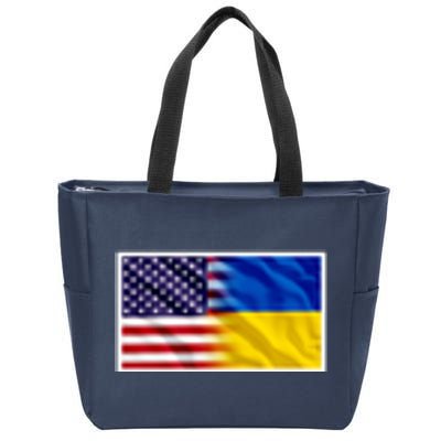 United States Of America I Stand With Ukraine Flag Support Zip Tote Bag