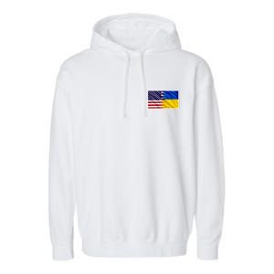 United States Of America I Stand With Ukraine Flag Support Garment-Dyed Fleece Hoodie