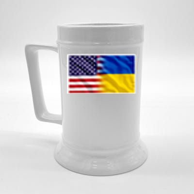 United States Of America I Stand With Ukraine Flag Support Beer Stein