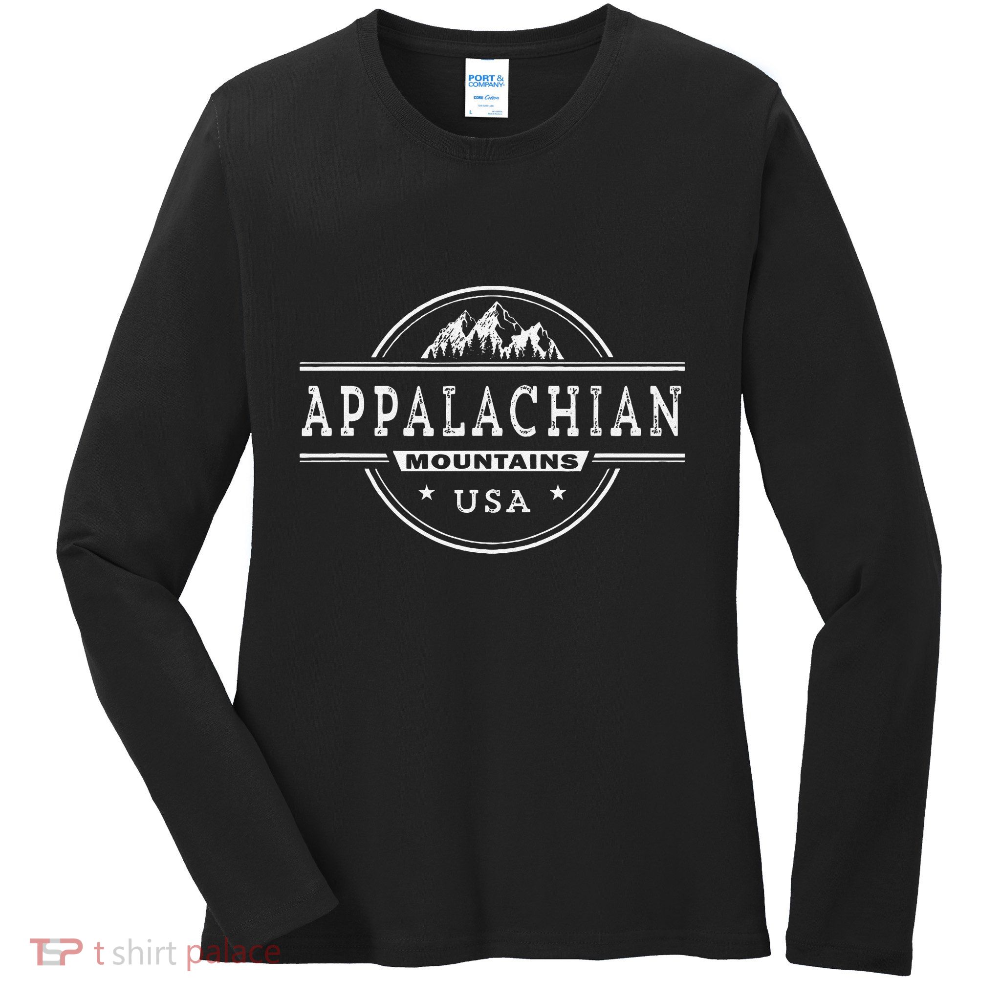 United States Oldest Mountain Range Appalachian Mountains Ladies Long Sleeve Shirt