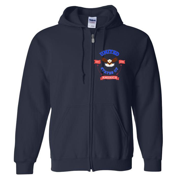 United States Of America Est 1776 Gift Full Zip Hoodie