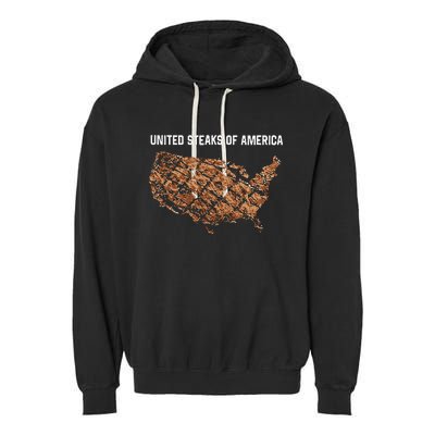 United Steaks Of America Map Garment-Dyed Fleece Hoodie