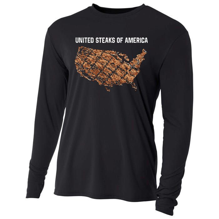 United Steaks Of America Map Cooling Performance Long Sleeve Crew