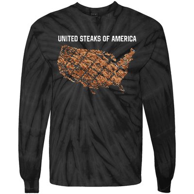 United Steaks Of America Map Tie-Dye Long Sleeve Shirt