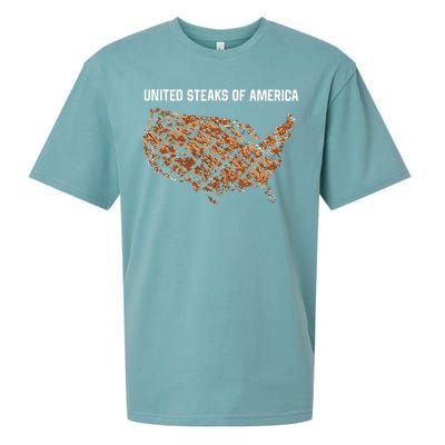 United Steaks Of America Map Sueded Cloud Jersey T-Shirt