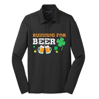 unny St. Patrick's Day Run Running Beer Group Silk Touch Performance Long Sleeve Polo