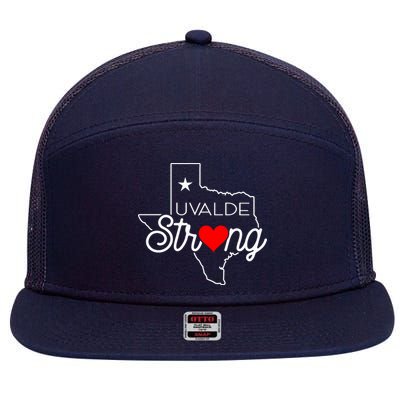 Uvalde Strong Pray For Texas 7 Panel Mesh Trucker Snapback Hat
