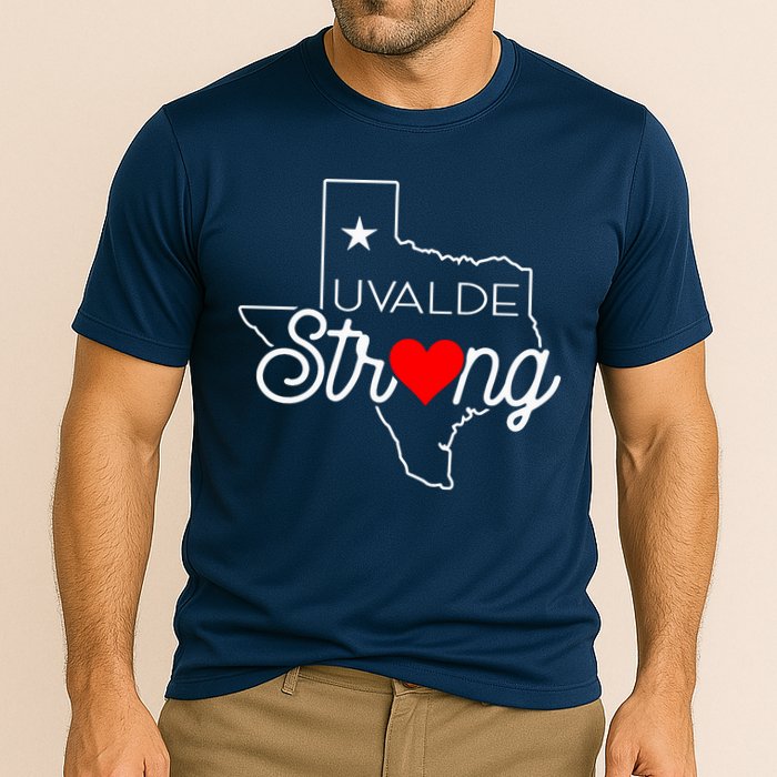 Uvalde Strong Pray For Texas Cooling Performance Crew T-Shirt
