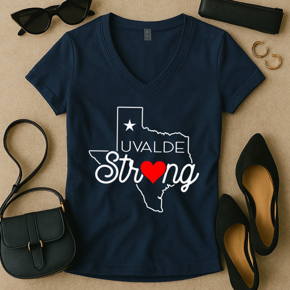 Uvalde Strong Pray For Texas Women's V-Neck T-Shirt