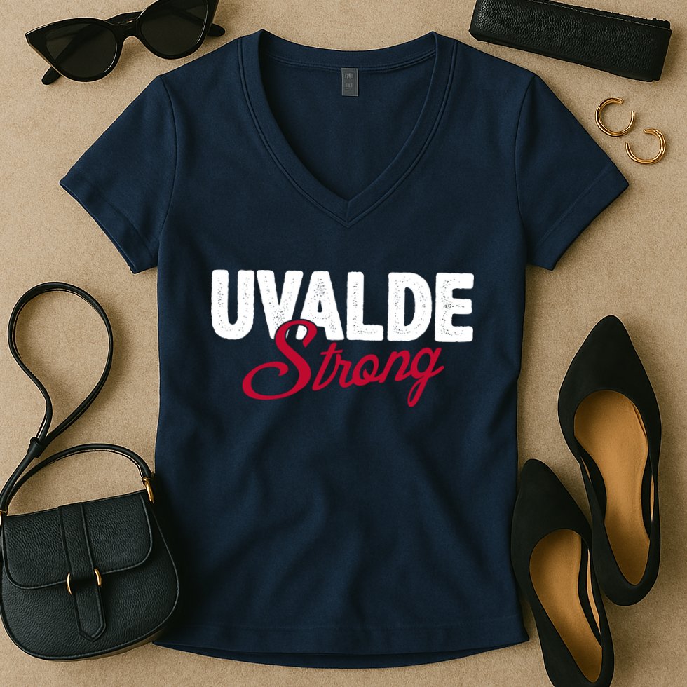 Uvalde Strong Pray For Texas Women's V-Neck T-Shirt