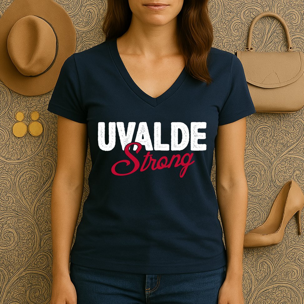 Uvalde Strong Pray For Texas Women's V-Neck T-Shirt