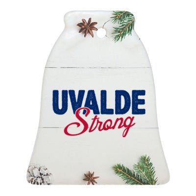 Uvalde Strong Pray For Texas Ceramic Bell Ornament