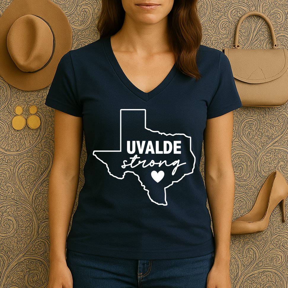 Uvalde Strong Pray For Texas Uvalde Texas Women's V-Neck T-Shirt