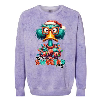 Ugly Sweater Party Funny Sarcastic Grumpy Duck Christmas Colorblast Crewneck Sweatshirt