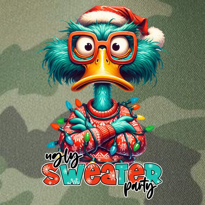 Ugly Sweater Party Funny Sarcastic Grumpy Duck Christmas Legacy Tie Dye Trucker Hat
