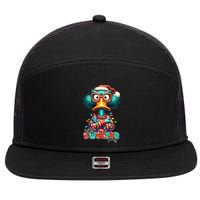 Ugly Sweater Party Funny Sarcastic Grumpy Duck Christmas 7 Panel Mesh Trucker Snapback Hat