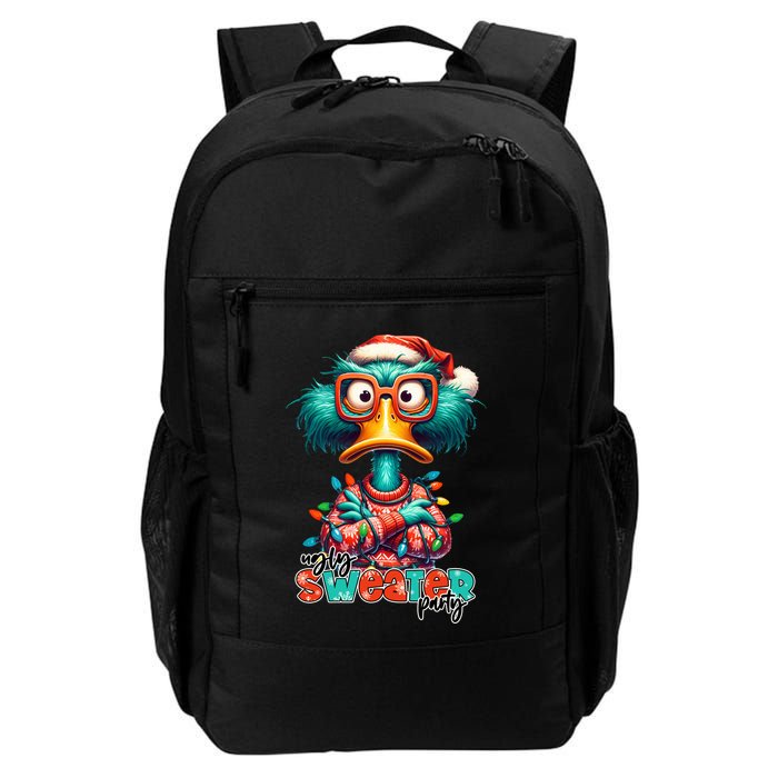 Ugly Sweater Party Funny Sarcastic Grumpy Duck Christmas Backpack