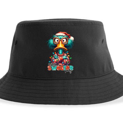 Ugly Sweater Party Funny Sarcastic Grumpy Duck Christmas Sustainable Bucket Hat