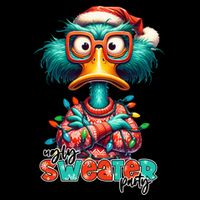 Ugly Sweater Party Funny Sarcastic Grumpy Duck Christmas 7-Panel Snapback Hat