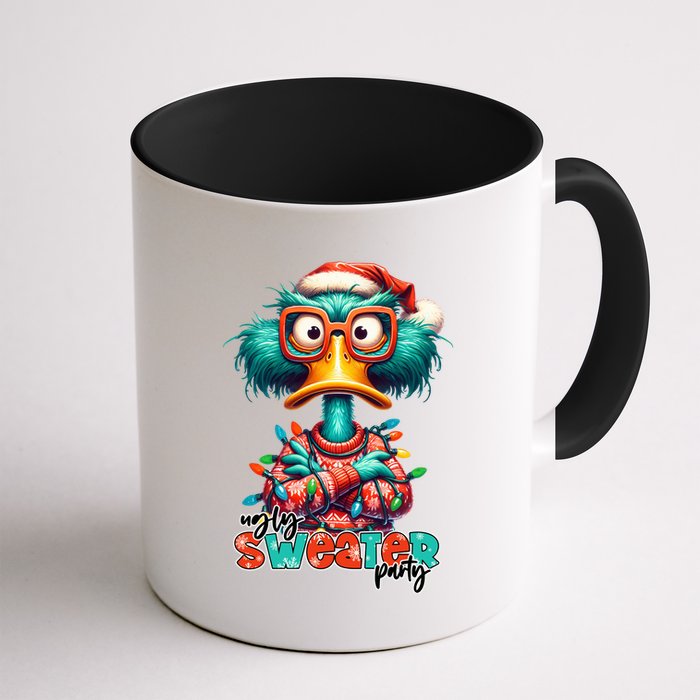 Ugly Sweater Party Funny Sarcastic Grumpy Duck Christmas Mug