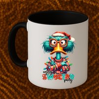 Ugly Sweater Party Funny Sarcastic Grumpy Duck Christmas Mug