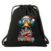 Ugly Sweater Party Funny Sarcastic Grumpy Duck Christmas Drawstring Bag