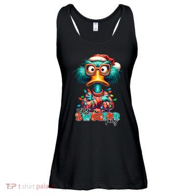 Ugly Sweater Party Funny Sarcastic Grumpy Duck Christmas Ladies Essential Flowy Tank