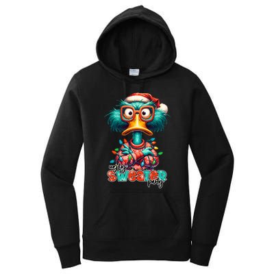 Ugly Sweater Party Funny Sarcastic Grumpy Duck Christmas Women's Pullover Hoodie
