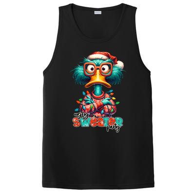 Ugly Sweater Party Funny Sarcastic Grumpy Duck Christmas PosiCharge Competitor Tank