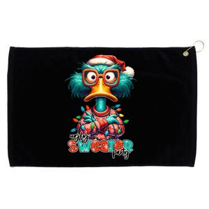 Ugly Sweater Party Funny Sarcastic Grumpy Duck Christmas Grommeted Golf Towel