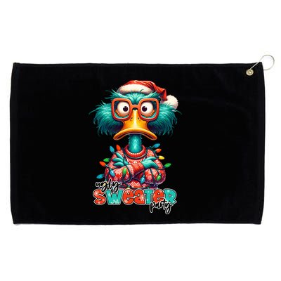 Ugly Sweater Party Funny Sarcastic Grumpy Duck Christmas Grommeted Golf Towel