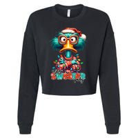 Ugly Sweater Party Funny Sarcastic Grumpy Duck Christmas Cropped Pullover Crew