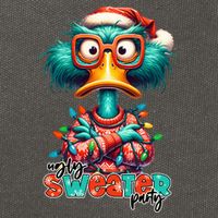 Ugly Sweater Party Funny Sarcastic Grumpy Duck Christmas Cotton Canvas Backpack